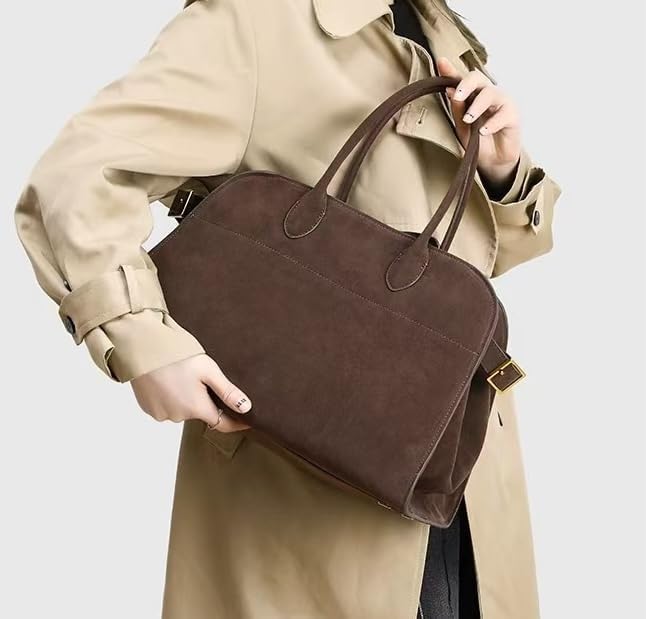 Brown Faux Suede Handbag Tote Hobo Bag for Women 2026, Women'S Top-Handle Handbags, 15” or 17” Large Capacity